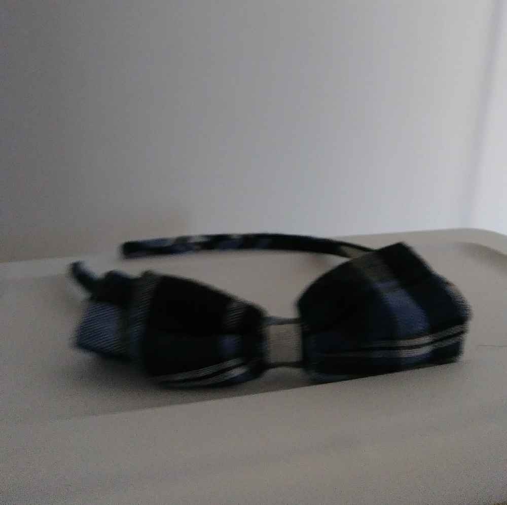 Blue , white & black checkerboard headband